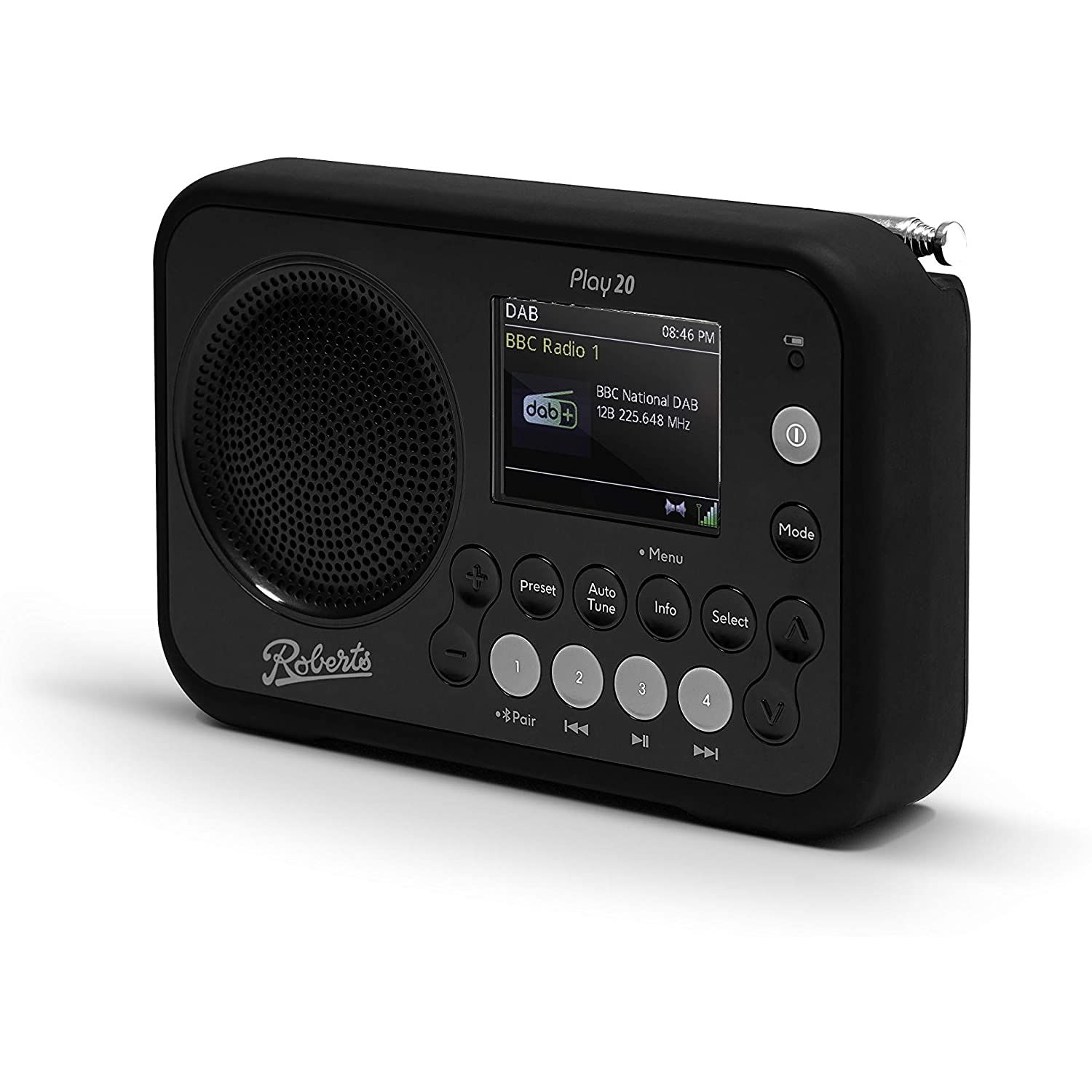 Roberts DAB / DAB+ / FM RDS digital radio/ TFT colour display/ Bluetooth  and with rubber bumper. - Bek's Electrical